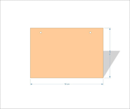 16 cm X 11 cm 4mm poplar plywood Plaques with square corners