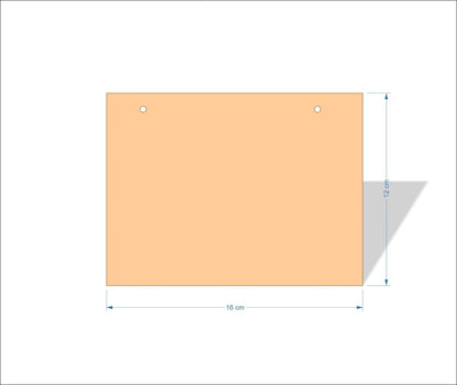 16 cm X 12 cm 4mm poplar plywood Plaques with square corners