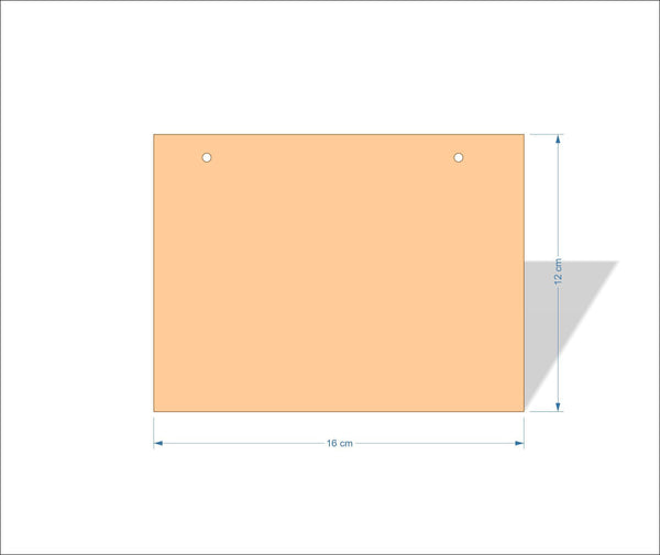 16 cm X 12 cm 3mm MDF Plaques with square corners