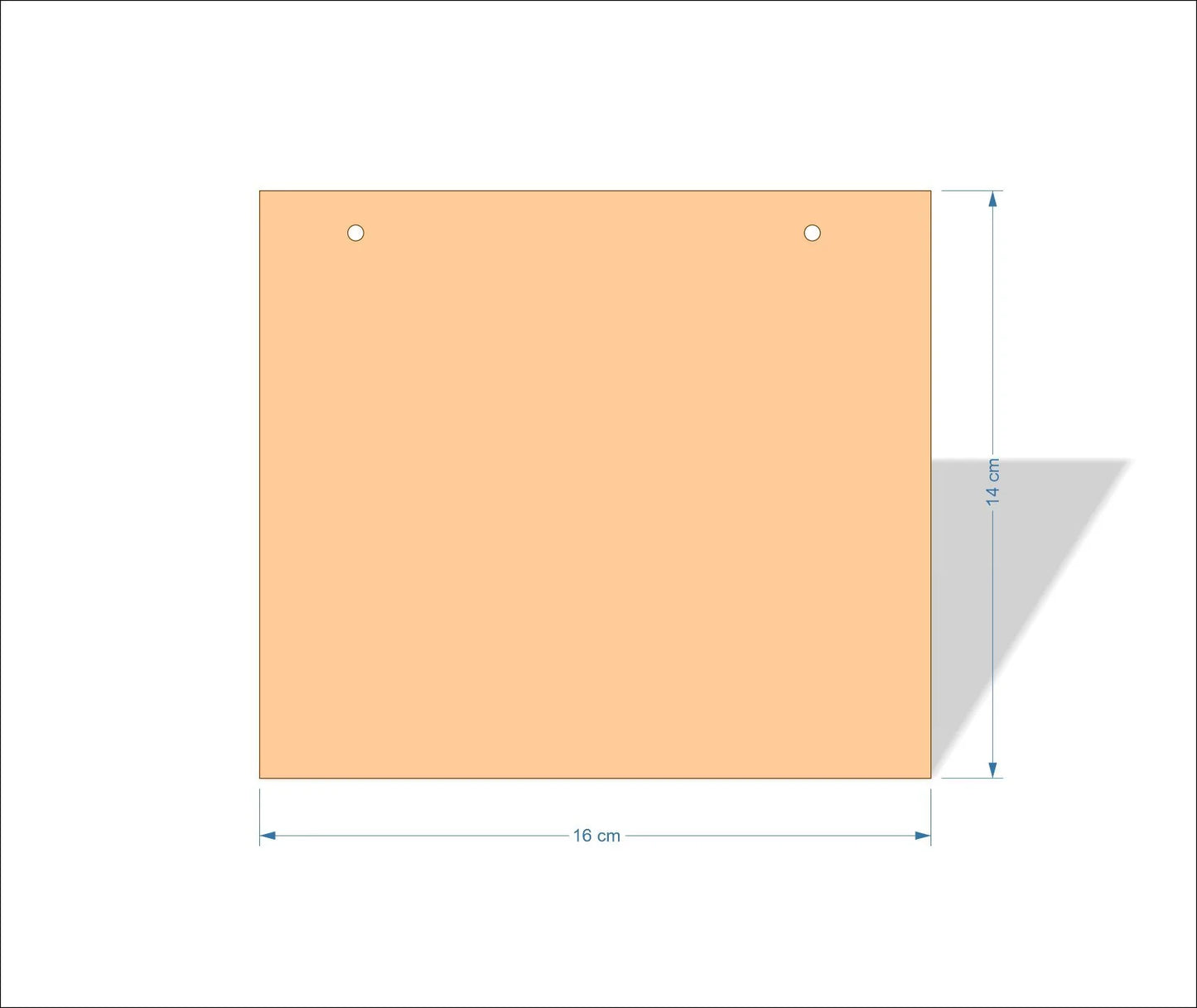 16 cm X 14 cm 4mm poplar plywood Plaques with square corners