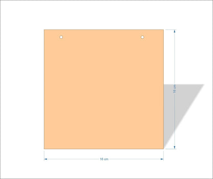 16 cm X 16 cm 4mm poplar plywood Plaques with square corners