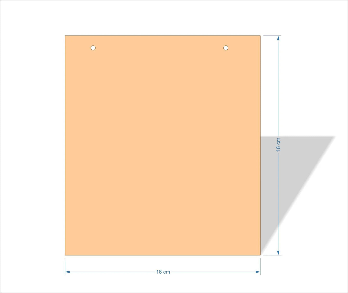 16 cm Wide Blank board plaques with square corners - plywood