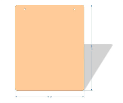 16 cm Wide Blank board plaques with rounded corners - plywood