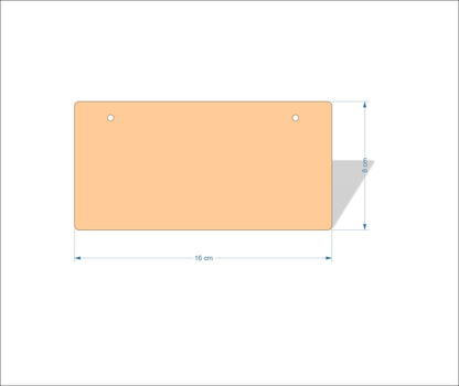 16 cm X 8 cm 3mm MDF Plaques with rounded corners