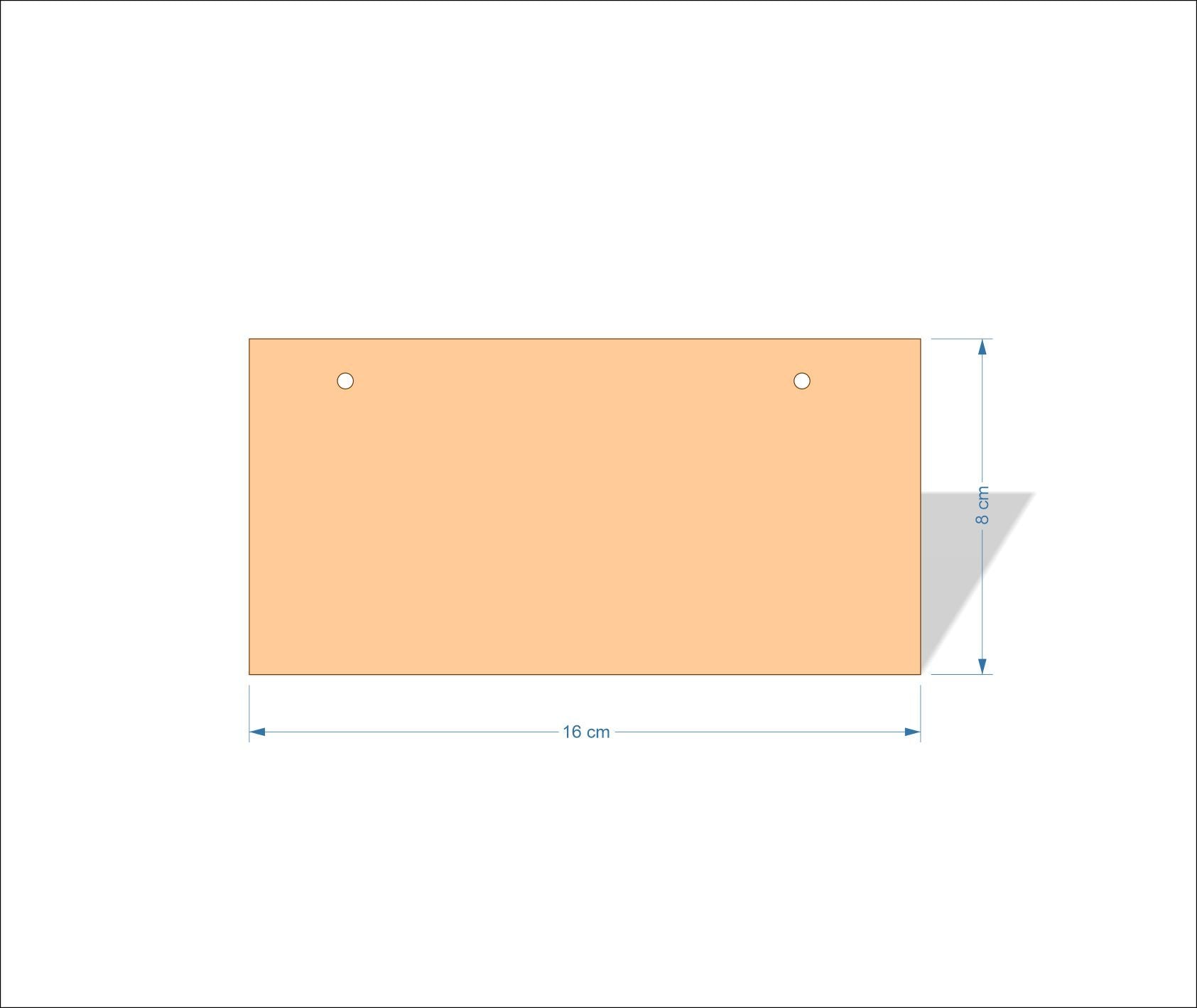 16 cm X 8 cm 3mm MDF Plaques with square corners