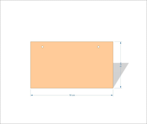 16 cm X 9 cm 3mm MDF Plaques with square corners