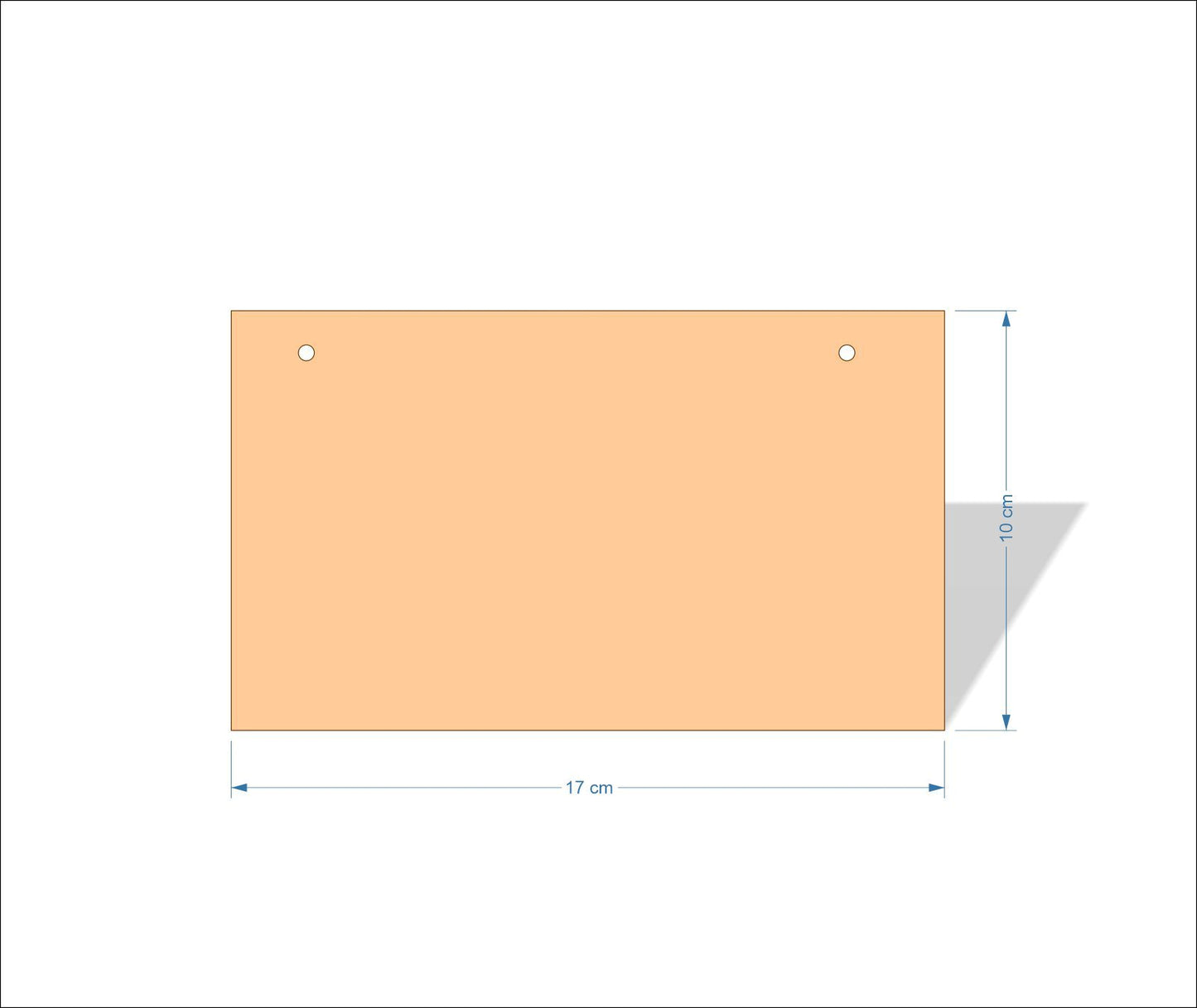 17 cm X 10 cm 3mm MDF Plaques with square corners