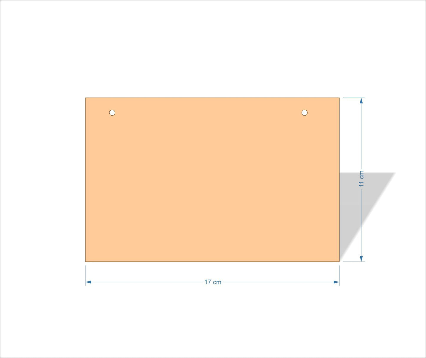 17 cm X 11 cm 3mm MDF Plaques with square corners