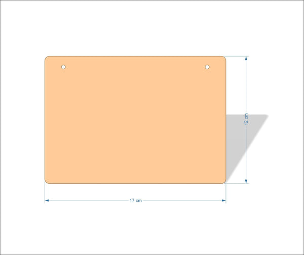 17 cm X 12 cm 3mm MDF Plaques with rounded corners