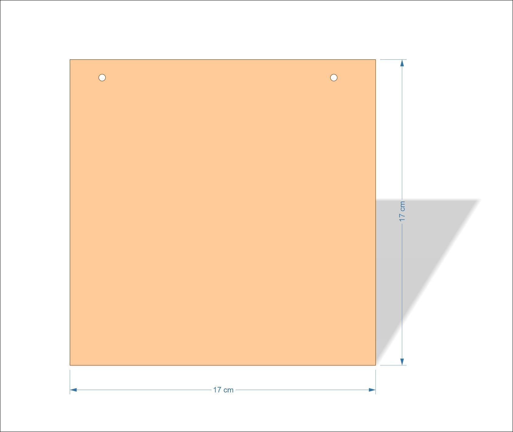 17 cm X 17 cm 3mm MDF Plaques with square corners