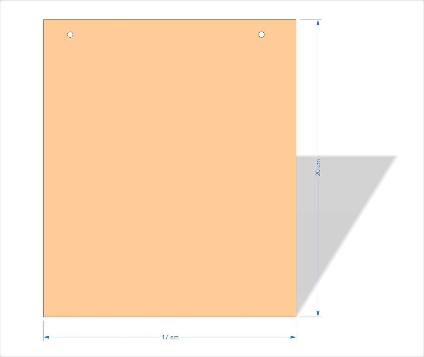 17 cm X 20 cm 3mm MDF Plaques with square corners