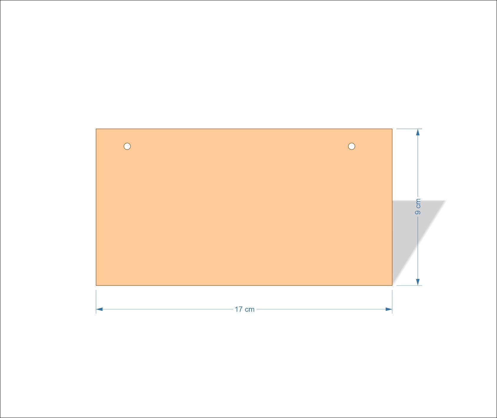 17 cm X 9 cm 3mm MDF Plaques with square corners