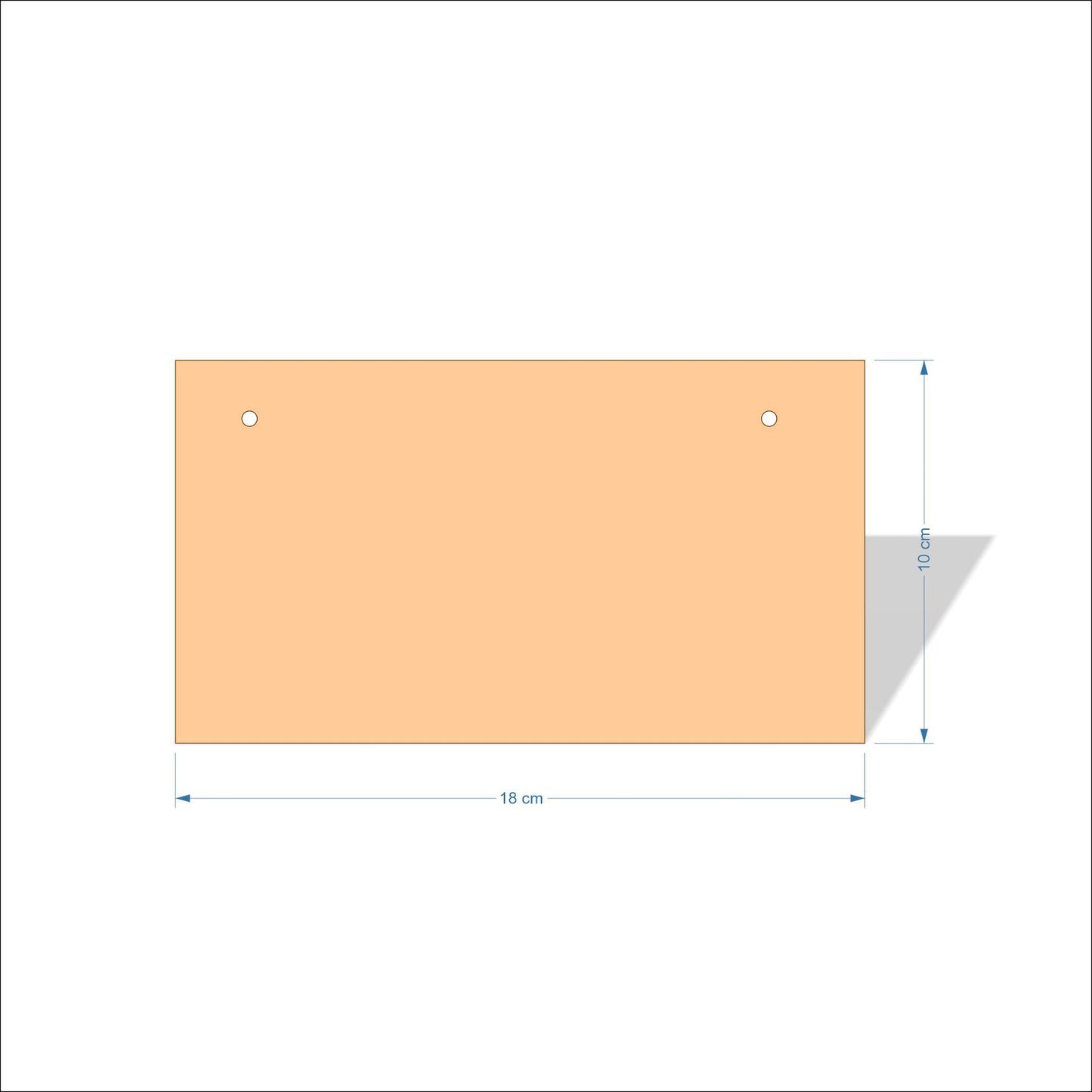 18 cm X 10 cm 3mm MDF Plaques with square corners