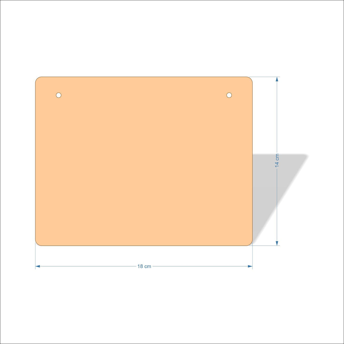 18 cm X 14 cm 3mm MDF Plaques with rounded corners