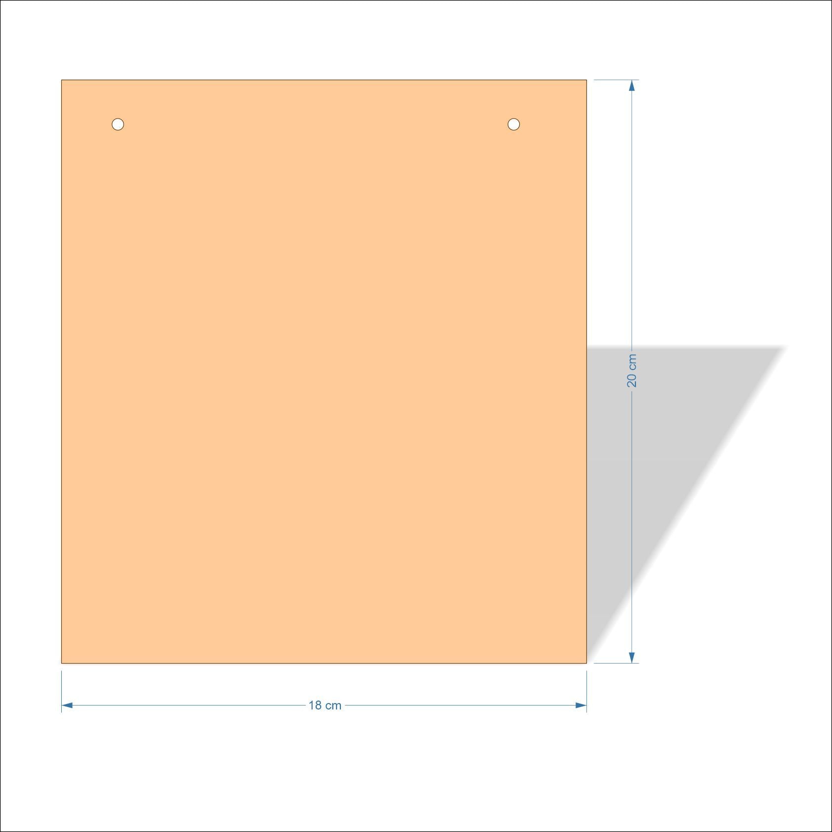 18 cm X 20 cm 3mm MDF Plaques with square corners