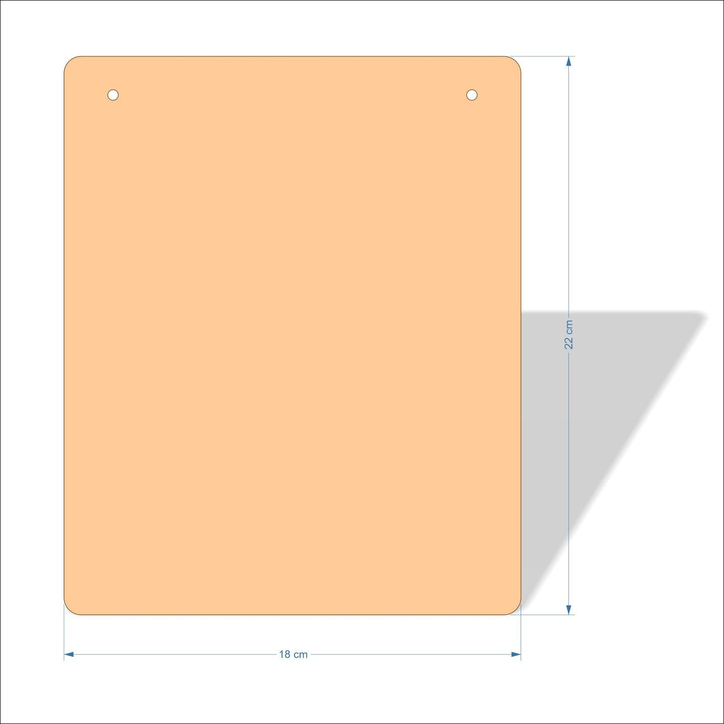 18 cm X 22 cm 3mm MDF Plaques with rounded corners