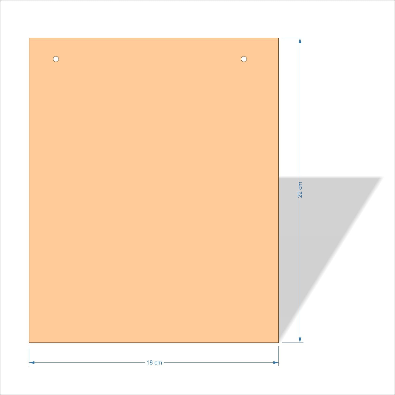 18 cm X 22 cm 3mm MDF Plaques with square corners
