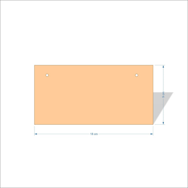 18 cm X 9 cm 3mm MDF Plaques with square corners