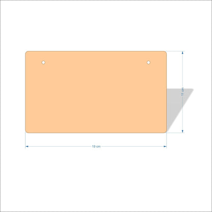 19 cm X 11 cm 3mm MDF Plaques with rounded corners