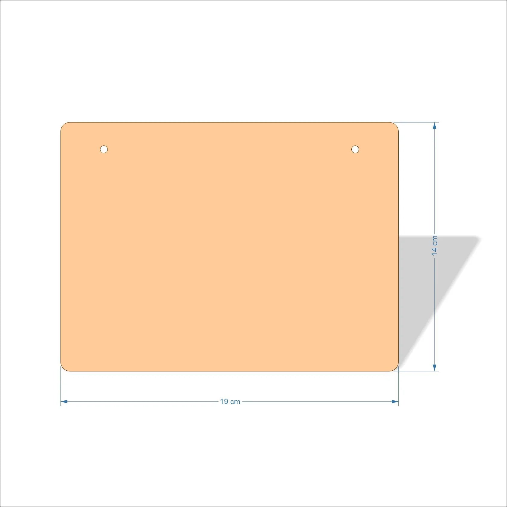 19 cm X 14 cm 4mm poplar plywood Plaques with rounded corners