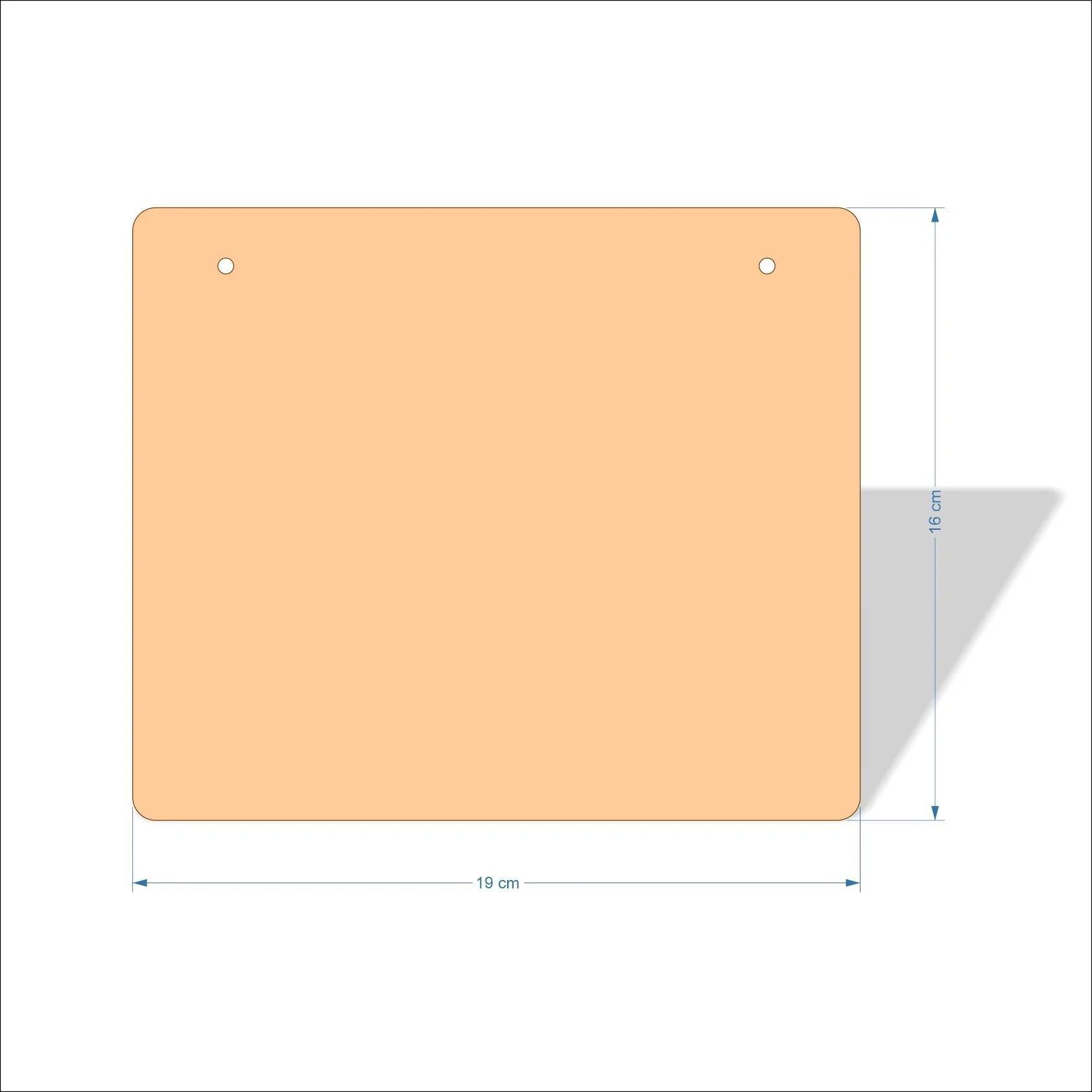 19 cm X 16 cm 4mm poplar plywood Plaques with rounded corners
