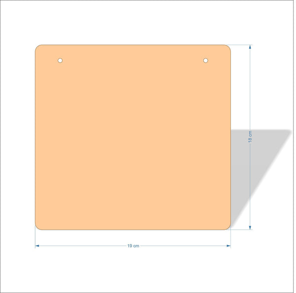 19 cm X 18 cm 3mm MDF Plaques with rounded corners