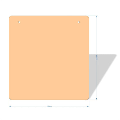 19 cm Wide Blank board plaques with rounded corners - plywood