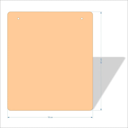 19 cm Wide Blank board plaques with rounded corners - plywood