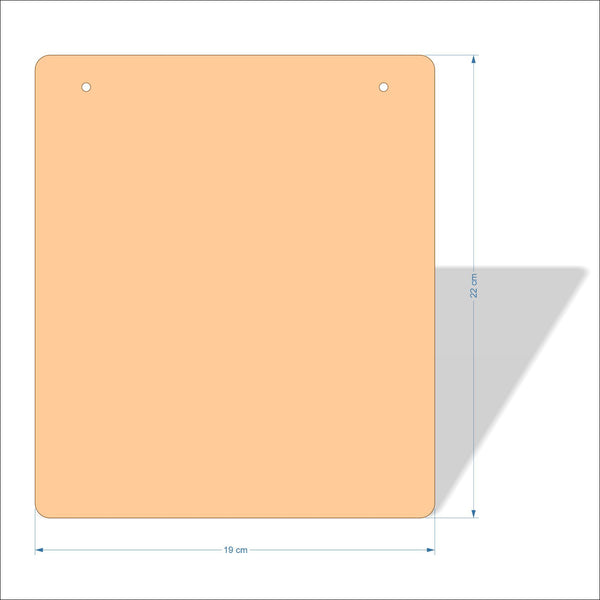 19 cm X 22 cm 3mm MDF Plaques with rounded corners