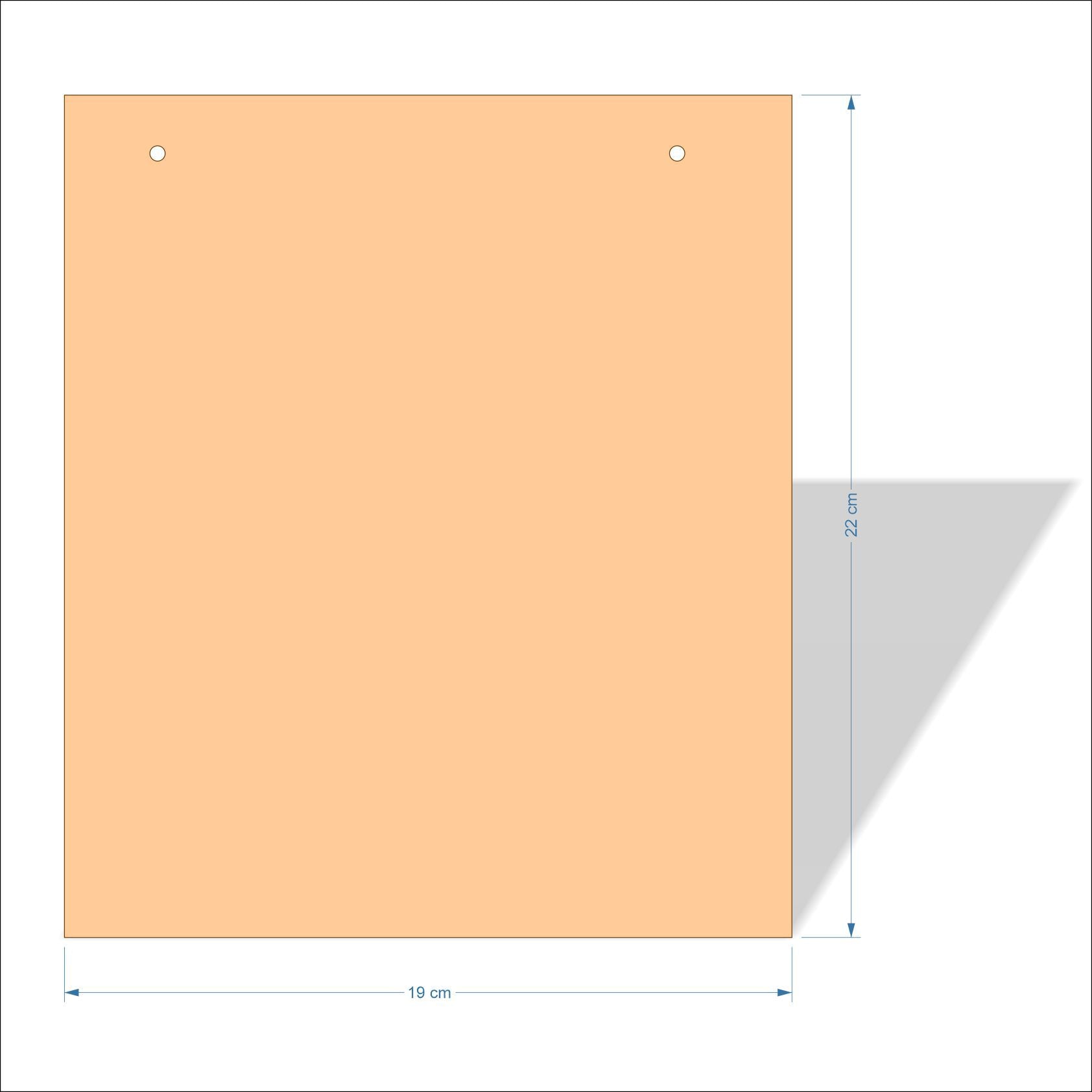19 cm X 22 cm 3mm MDF Plaques with square corners