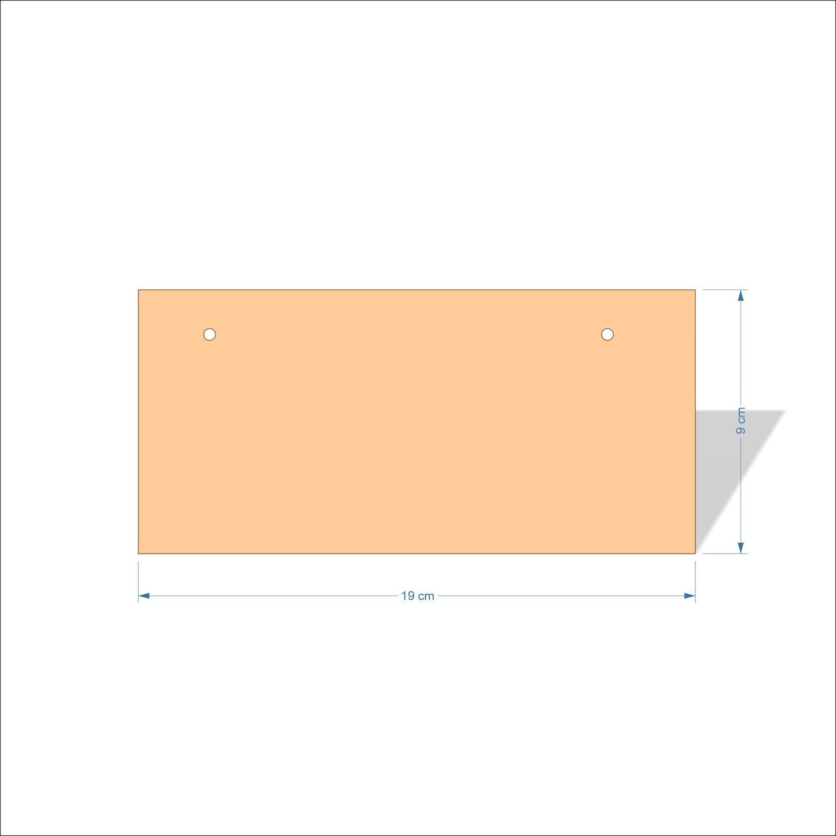 19 cm X 9 cm 3mm MDF Plaques with square corners