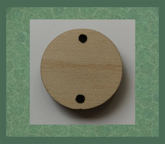 2.5cm blank drop discs with two holes for hanging - plywood