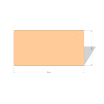 20 cm X 10 cm 4mm poplar plywood Plaques with rounded corners