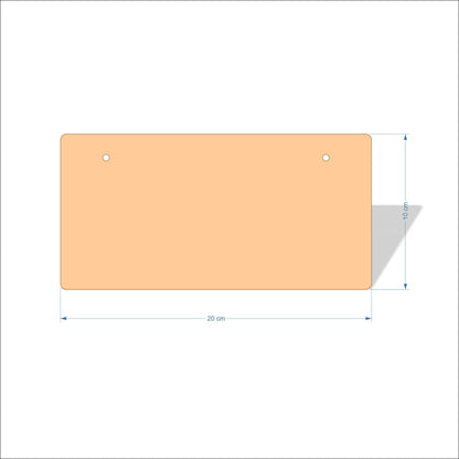 20 cm X 10 cm 3mm MDF Plaques with rounded corners