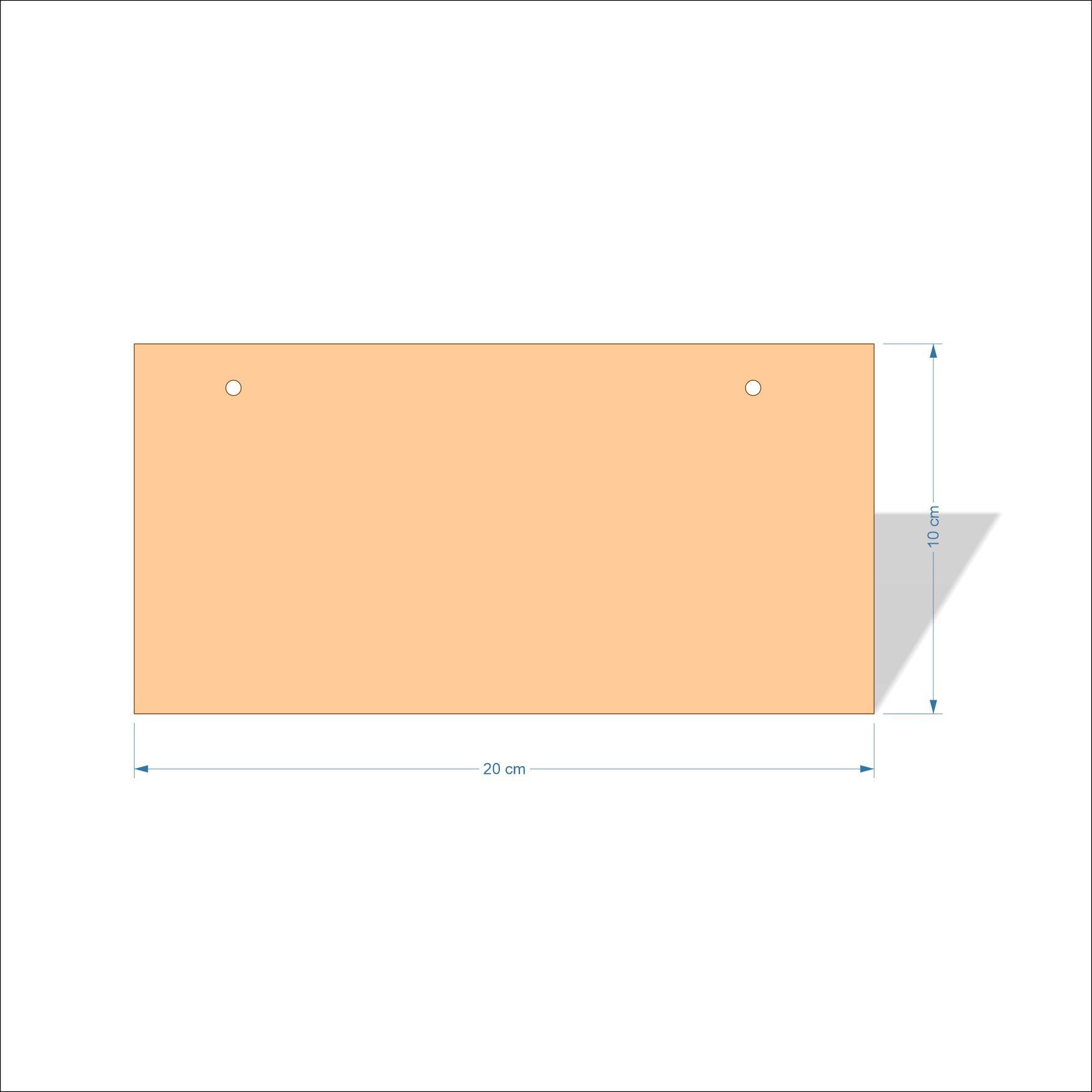 20 cm X 10 cm 3mm MDF Plaques with square corners