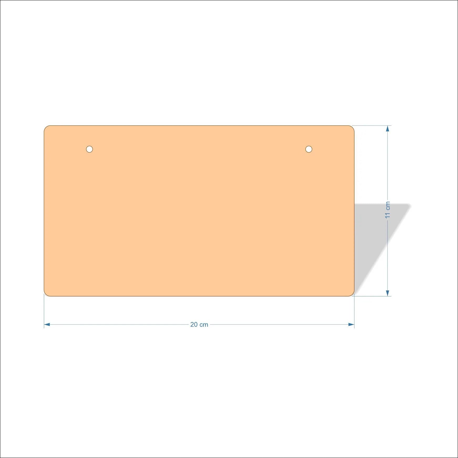 20 cm X 11 cm 4mm poplar plywood Plaques with rounded corners