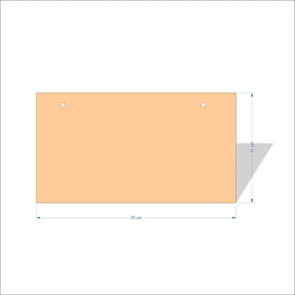 20 cm Wide Blank board plaques with square corners - plywood