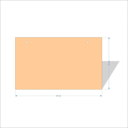 20 cm Wide Blank board plaques with square corners - plywood