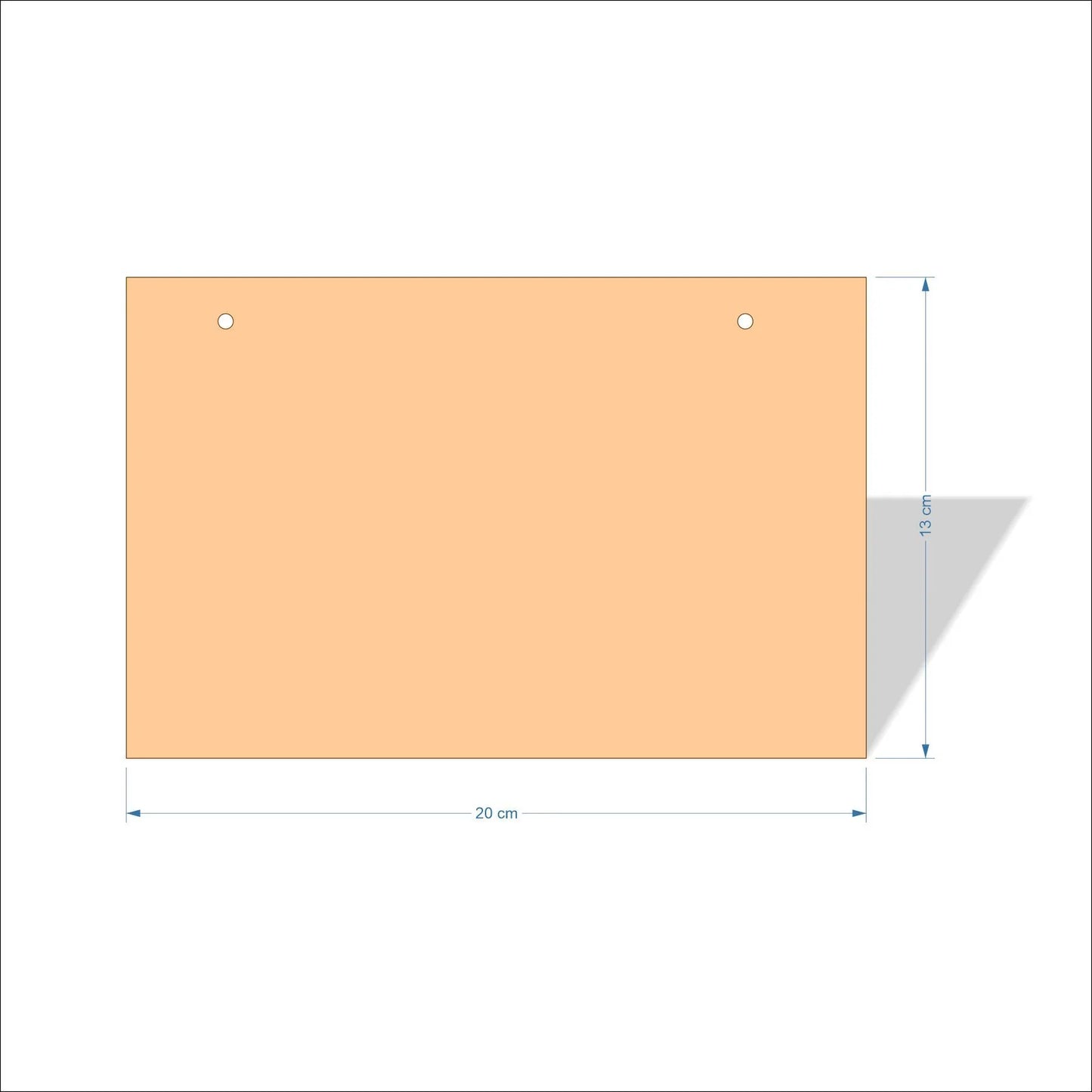 20 cm X 13 cm 4mm poplar plywood Plaques with square corners