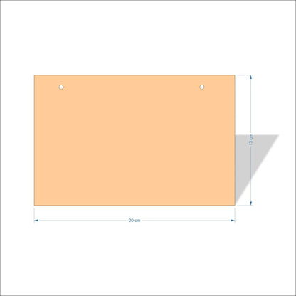 20 cm Wide Blank board plaques with square corners - plywood