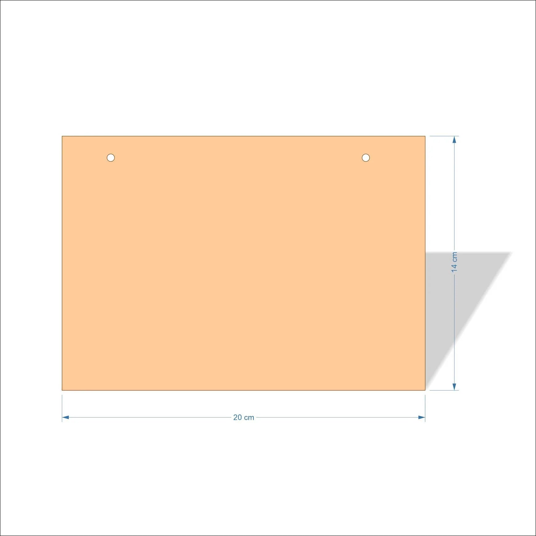 20 cm X 14 cm 4mm poplar plywood Plaques with square corners
