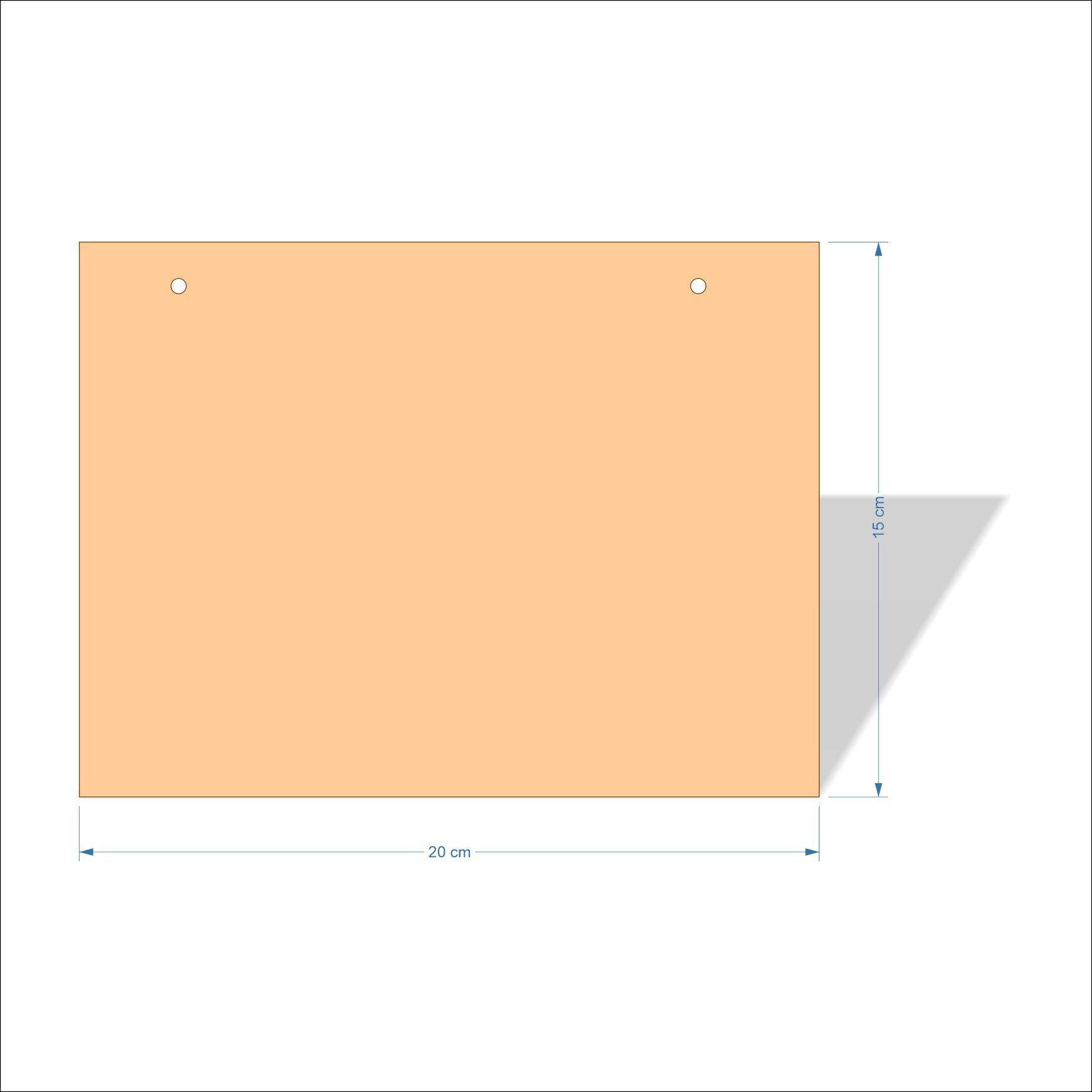 20 cm X 15 cm 3mm MDF Plaques with square corners