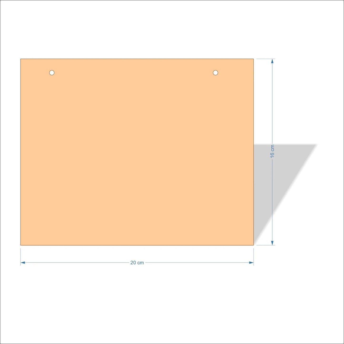 20 cm X 16 cm 4mm poplar plywood Plaques with square corners