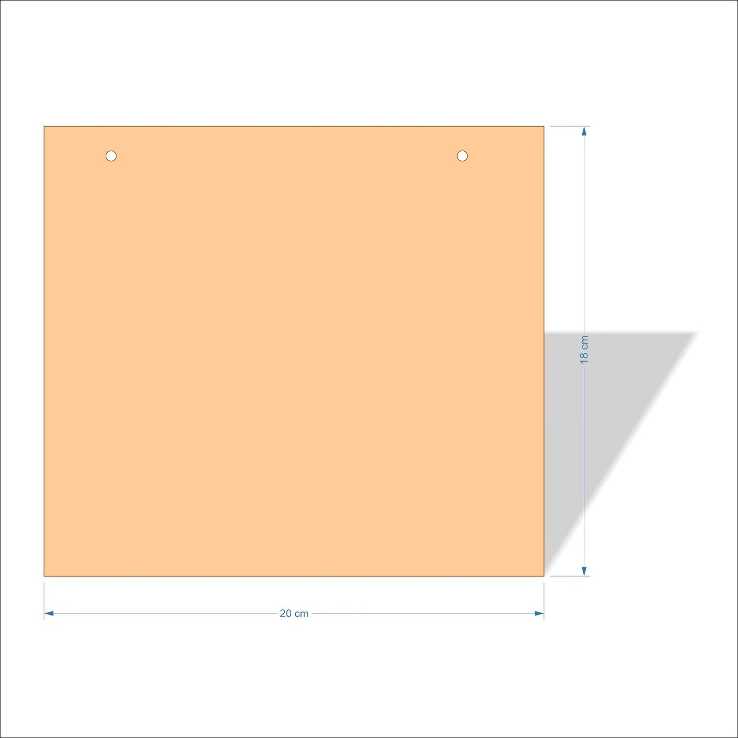 20 cm X 18 cm 4mm poplar plywood Plaques with square corners