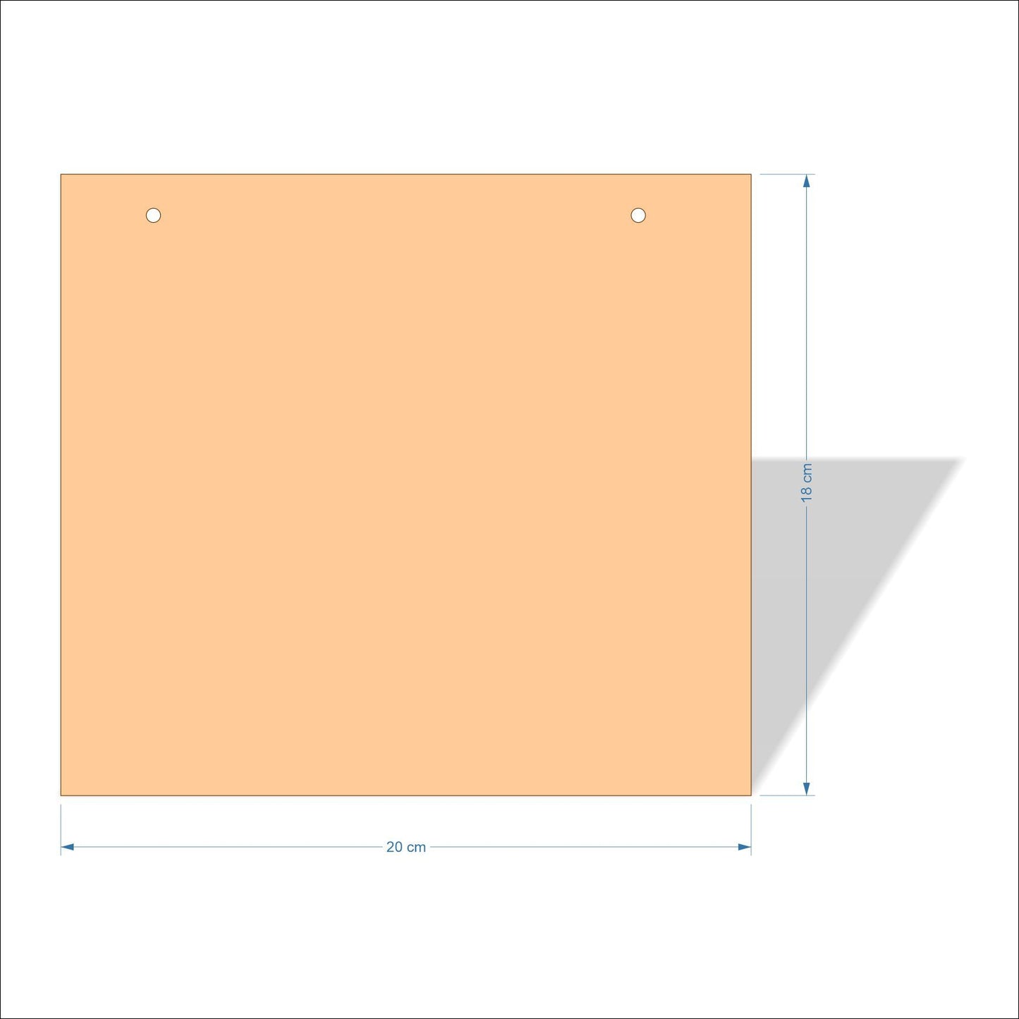 20 cm X 18 cm 3mm MDF Plaques with square corners