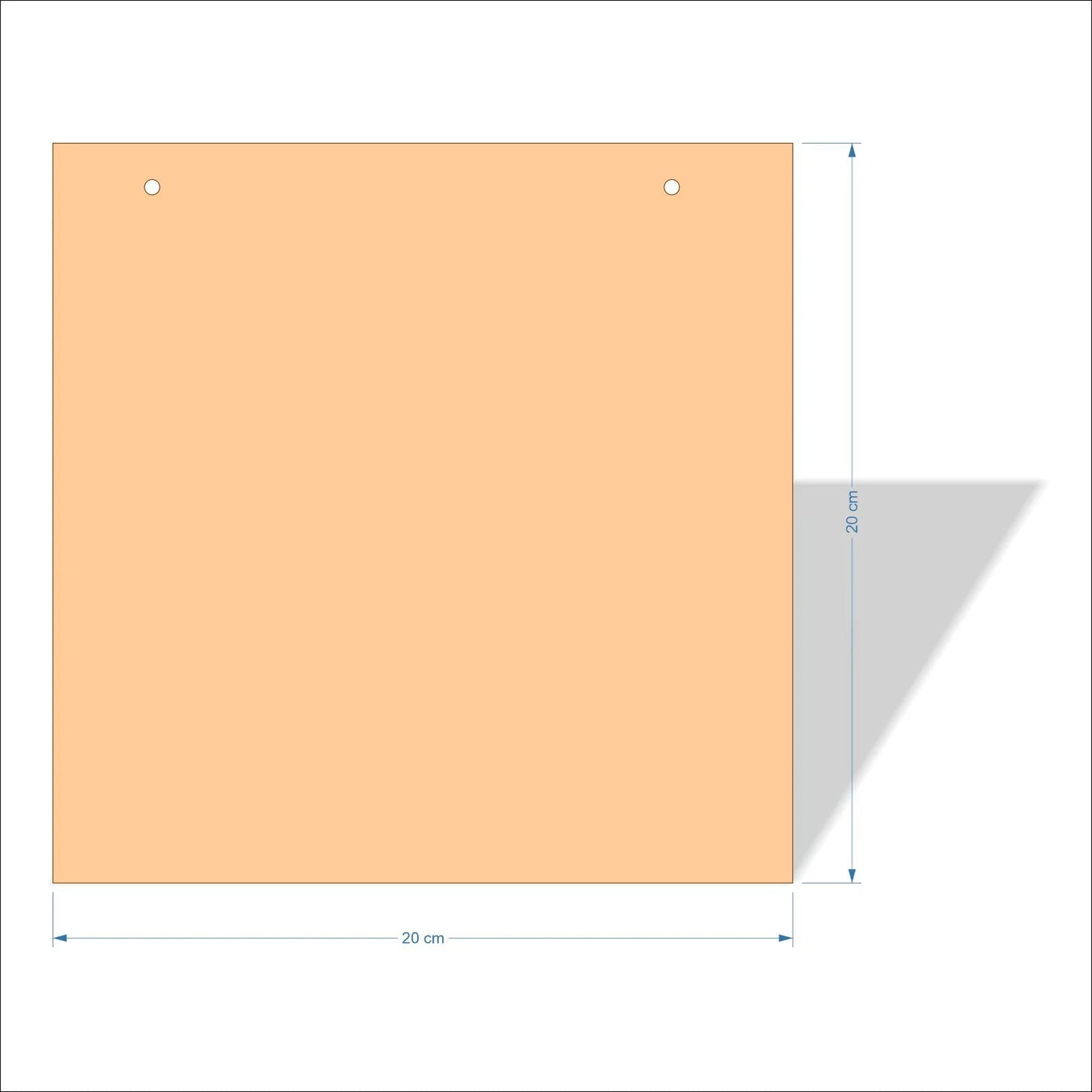 20 cm X 20 cm 4mm poplar plywood Plaques with square corners