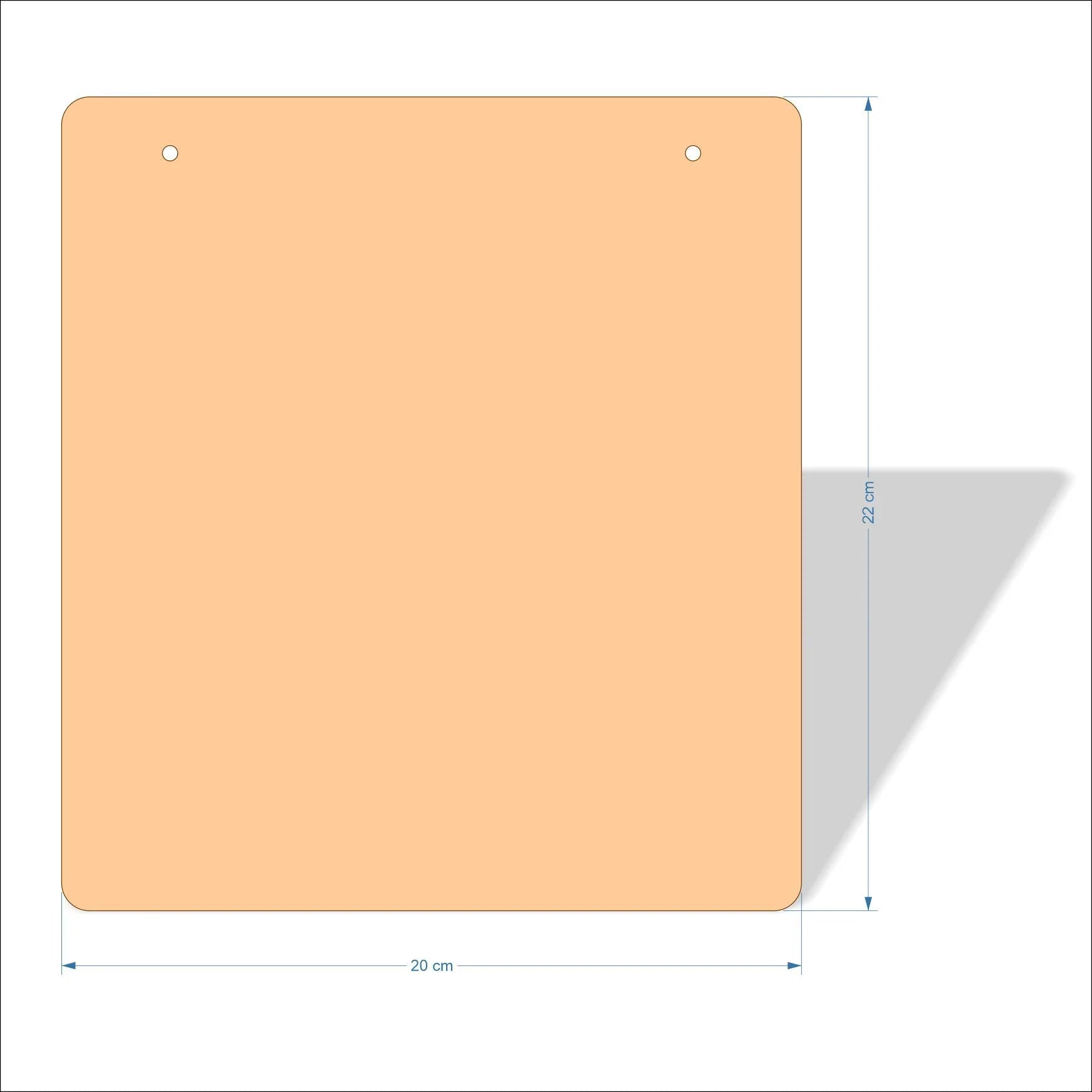 20 cm X 22 cm 4mm poplar plywood Plaques with rounded corners