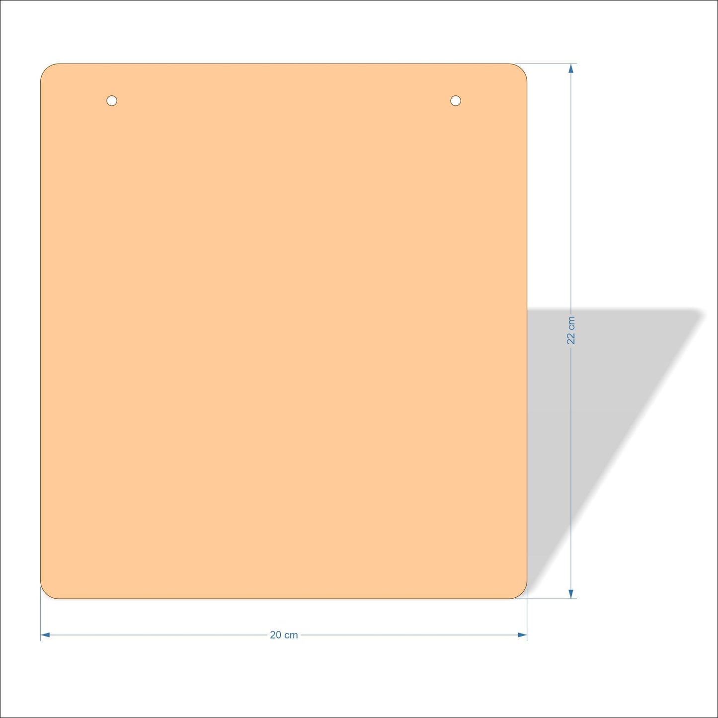 20 cm X 22 cm 3mm MDF Plaques with rounded corners