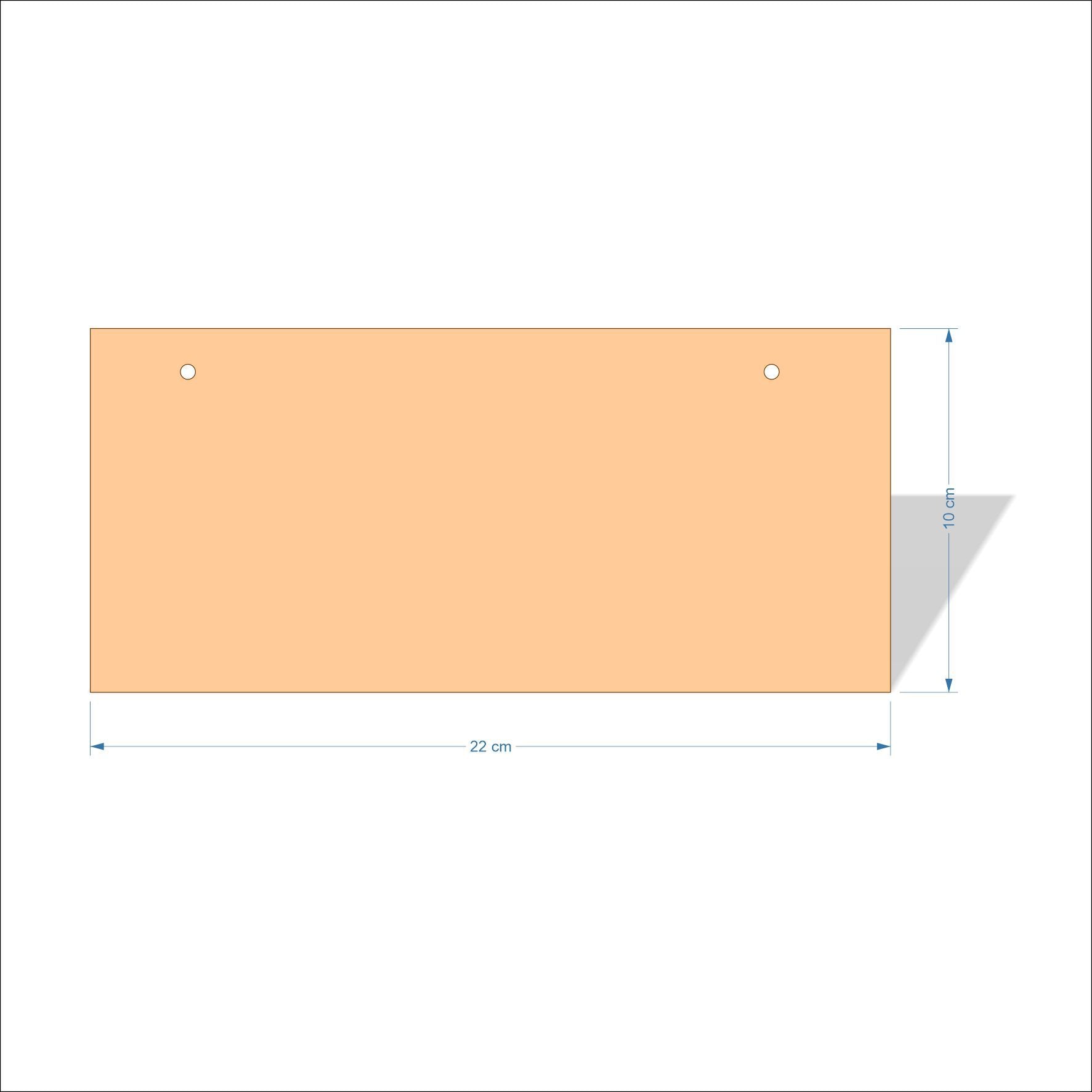 22 cm X 10 cm 3mm MDF Plaques with square corners