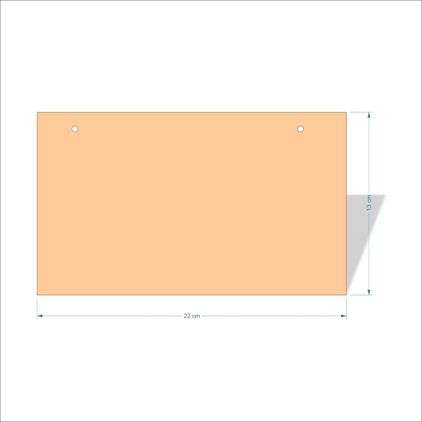 22 cm X 13 cm 3mm MDF Plaques with square corners